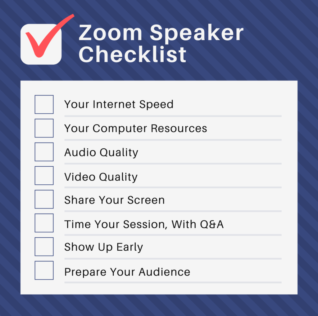 Prepare for a Zoom Meeting Checklist for Speakers Connected Culture